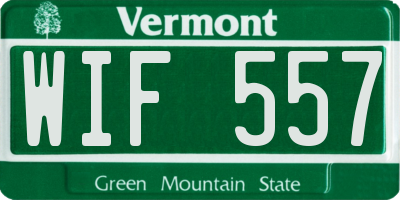 VT license plate WIF557