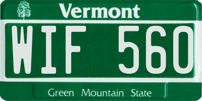 VT license plate WIF560