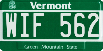 VT license plate WIF562