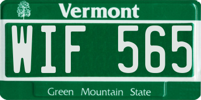 VT license plate WIF565