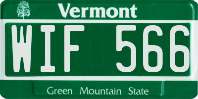 VT license plate WIF566