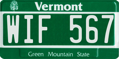 VT license plate WIF567