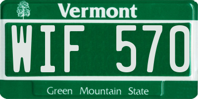 VT license plate WIF570