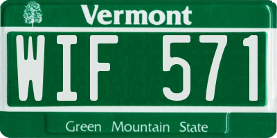 VT license plate WIF571
