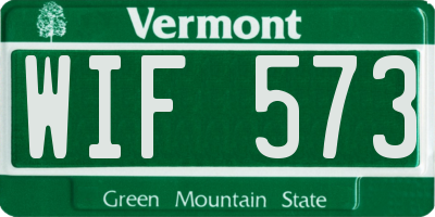 VT license plate WIF573