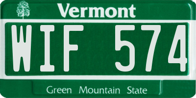 VT license plate WIF574