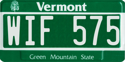 VT license plate WIF575