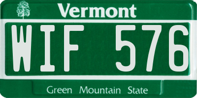 VT license plate WIF576