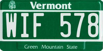 VT license plate WIF578