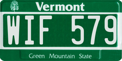 VT license plate WIF579
