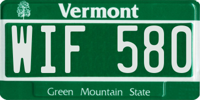 VT license plate WIF580