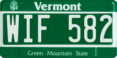 VT license plate WIF582
