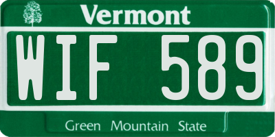 VT license plate WIF589