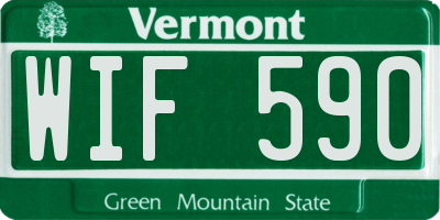 VT license plate WIF590