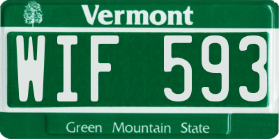 VT license plate WIF593