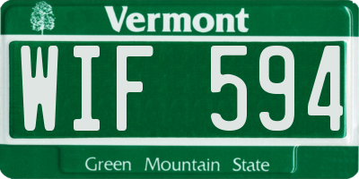 VT license plate WIF594