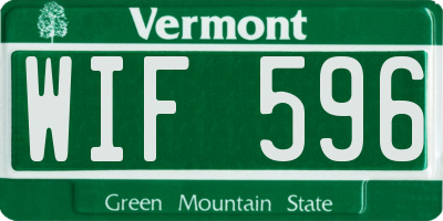VT license plate WIF596