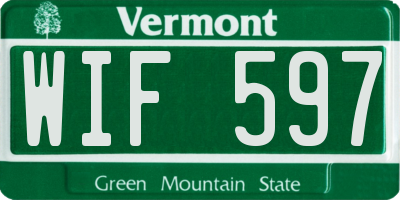 VT license plate WIF597