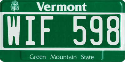 VT license plate WIF598
