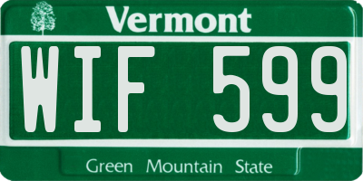 VT license plate WIF599