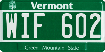 VT license plate WIF602