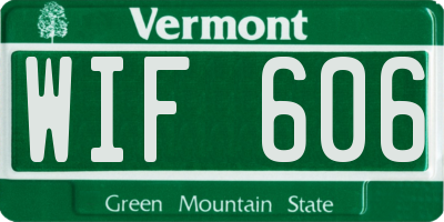 VT license plate WIF606