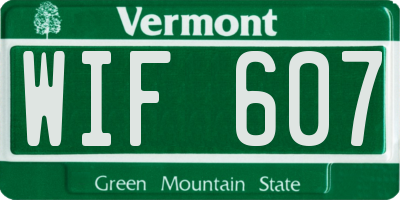 VT license plate WIF607