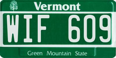 VT license plate WIF609