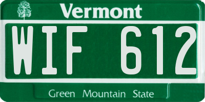 VT license plate WIF612