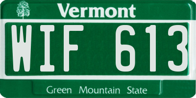 VT license plate WIF613