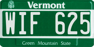 VT license plate WIF625