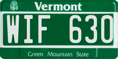 VT license plate WIF630