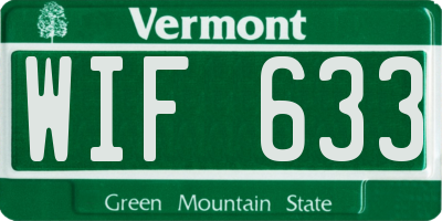 VT license plate WIF633