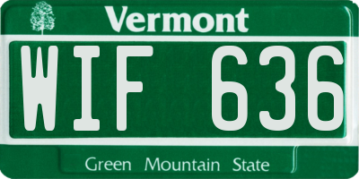 VT license plate WIF636