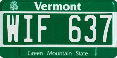 VT license plate WIF637
