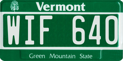 VT license plate WIF640