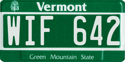 VT license plate WIF642