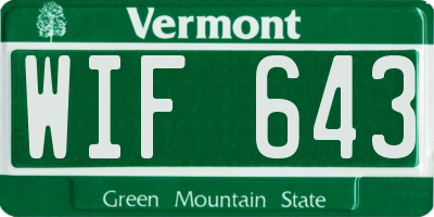 VT license plate WIF643
