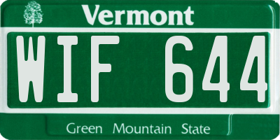VT license plate WIF644
