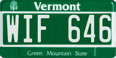 VT license plate WIF646