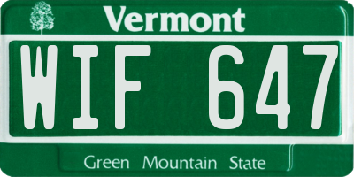 VT license plate WIF647