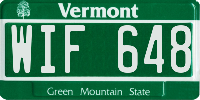 VT license plate WIF648