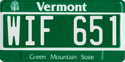 VT license plate WIF651
