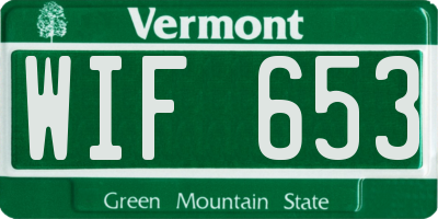 VT license plate WIF653