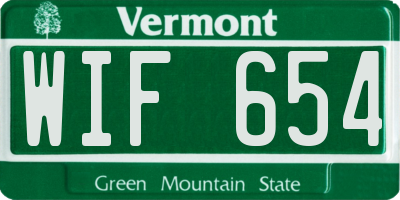 VT license plate WIF654
