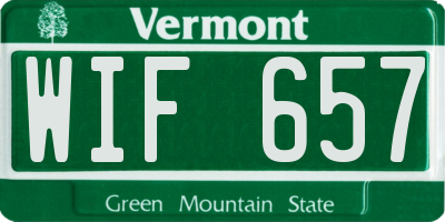 VT license plate WIF657