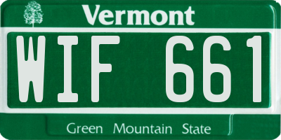 VT license plate WIF661