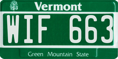 VT license plate WIF663