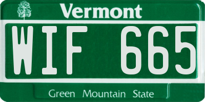 VT license plate WIF665