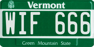 VT license plate WIF666